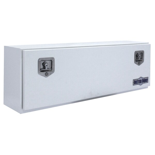 TOP MOUNT, WHITE STEEL TRUCK TOOL BOX 60INLX12INWX16INH SINGLE DOOR